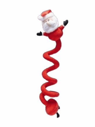 Pluszowy Mikołaj Spirala - Sprężynująca Zabawka Świąteczna dla Psa, 32 cm
