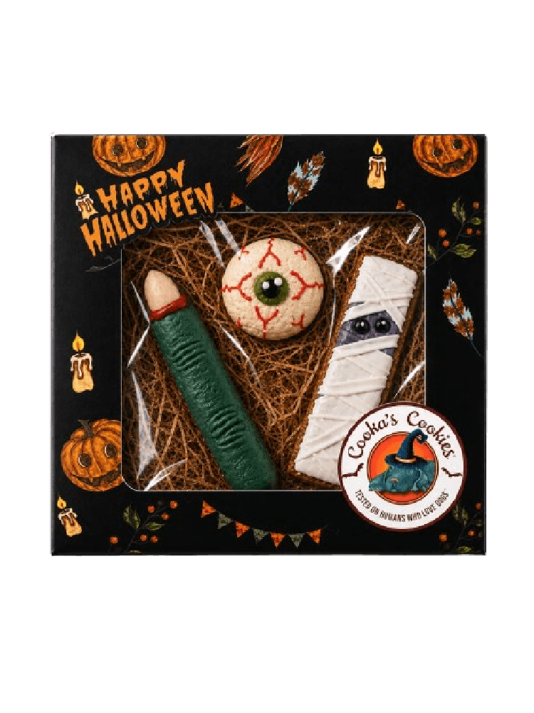 HALLOWEEN SPOOKY BOX - Zestaw Halloweenowych Ciastek dla Psa, 50 g