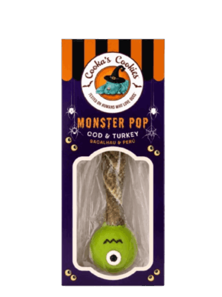 MONSTER POP - Halloweenowy Lizak dla Psa z Dorszem i Indykiem, 35 g