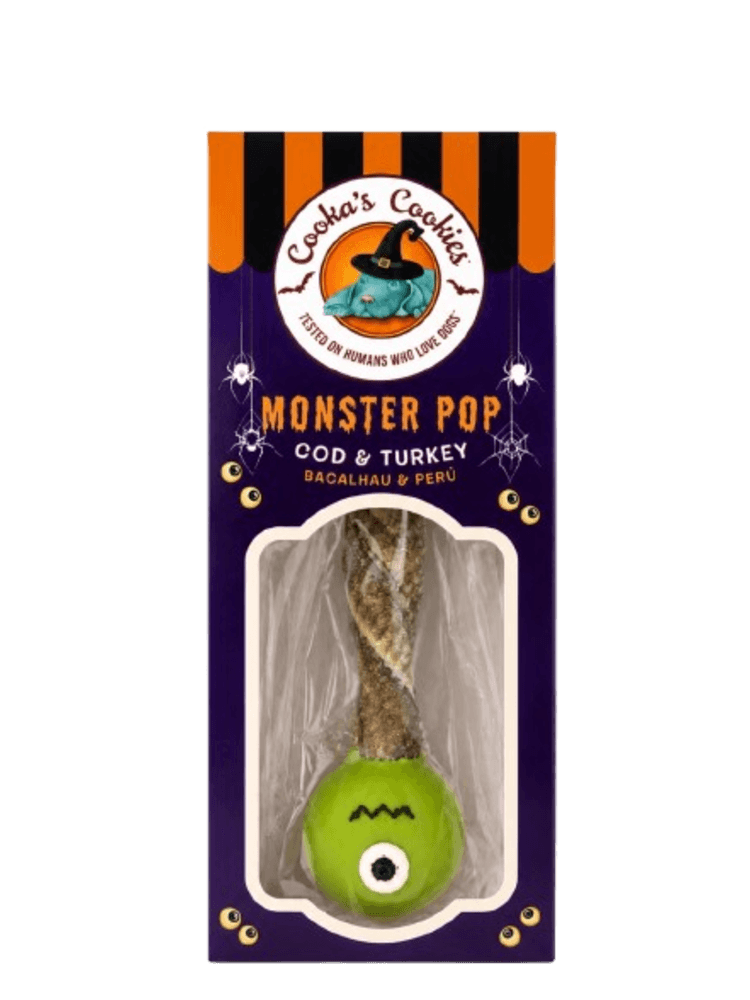 MONSTER POP - Halloweenowy Lizak dla Psa z Dorszem i Indykiem, 35 g