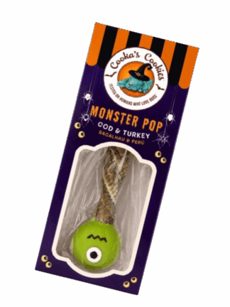 MONSTER POP - Halloweenowy Lizak dla Psa z Dorszem i Indykiem, 35 g