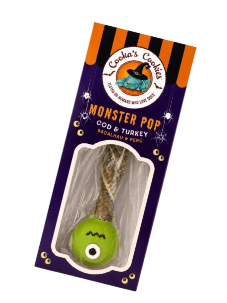 MONSTER POP - Halloweenowy Lizak dla Psa z Dorszem i Indykiem, 35 g