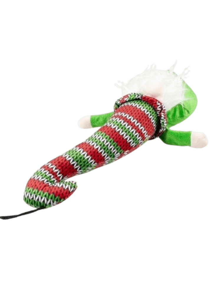 Świąteczny Zielony Elf - Pluszowa Zabawka dla Psa z Piszczałką, 33,5 cm