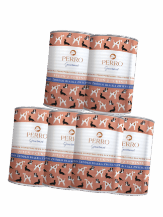 ZESTAW Gourmet Karma mokra Jeleń z cukinią – monobiałkowa formuła dla psów dorosłych 6x400 g