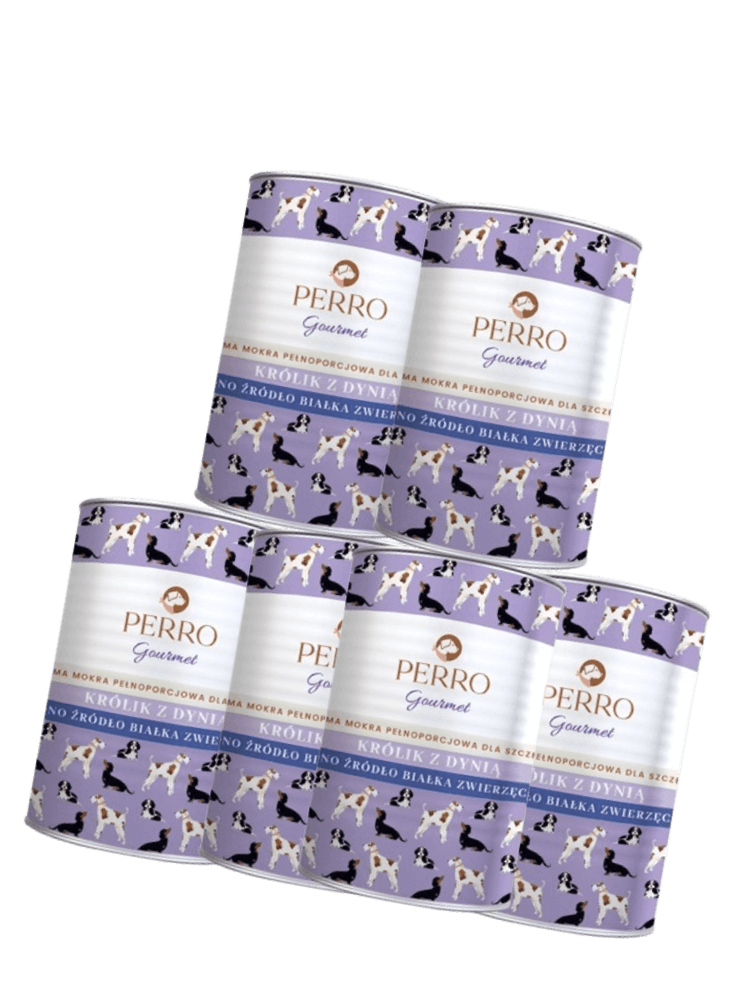 ZESTAW Gourmet Karma mokra Królik z dynią – monobiałkowa formuła dla szczeniąt 6x 400 g