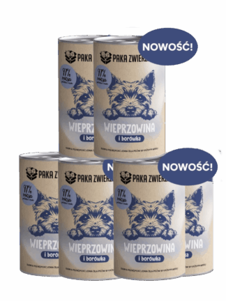 ZESTAW Karma mokra Wieprzowina z Borówką 6x400 g
