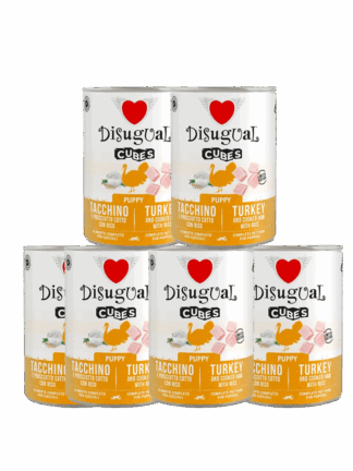 ZESTAW Karma mokra dla psa Cubes Indyk z szynką prosciutto i ryżem dla szczeniąt 6x400 g