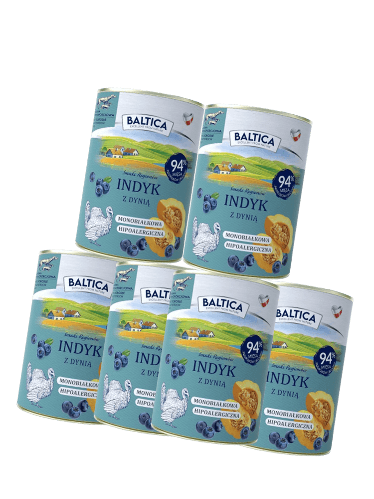 ZESTAW Mokra Karma Indyk z Dynią 6x 400 g