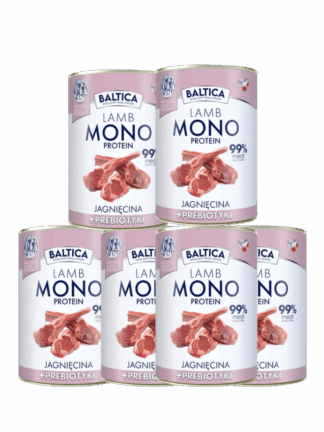 ZESTAW Mokra Karma Mono jagnięcina z prebiotykami 6x400 g