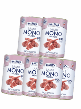 ZESTAW Mokra Karma Mono jagnięcina z prebiotykami 6x400 g