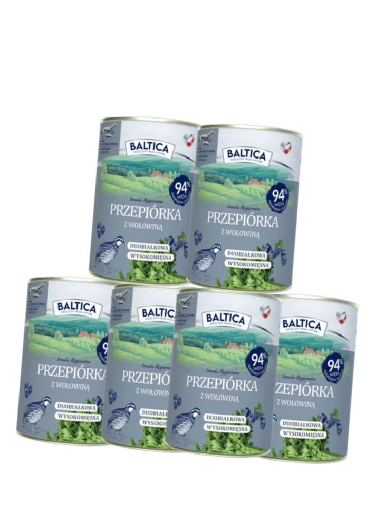 ZESTAW Mokra Karma Przepiórka z wołowiną 6x 400 g