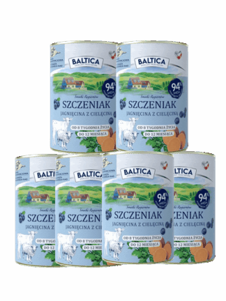 ZESTAW Mokra Karma dla psa Jagnięcina z cielęciną, Junior- dla szczeniąt, 6x400 g