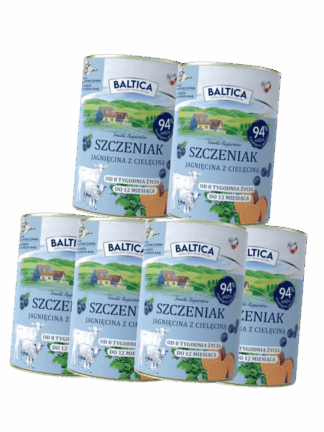 ZESTAW Mokra Karma dla psa Jagnięcina z cielęciną, Junior- dla szczeniąt, 6x400 g
