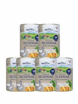 ZESTAW Mokra Karma dla psa Kozina z Królikiem Junior- dla szczeniąt, 6x 400 g