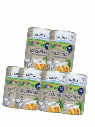 ZESTAW Mokra Karma dla psa Kozina z Królikiem Junior- dla szczeniąt, 6x 400 g