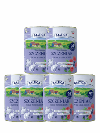 ZESTAW Mokra Karma dla szczeniąt indyk z królikiem 6x400 g