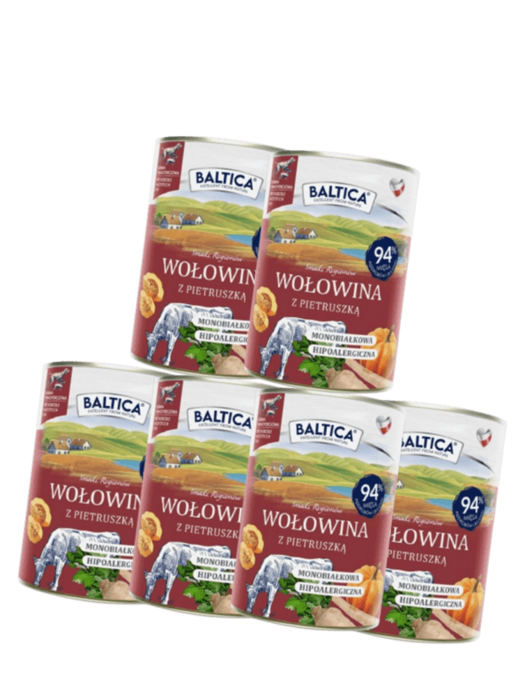 ZESTAW Mokra Karma wołowina z pietruszką 6×400 g