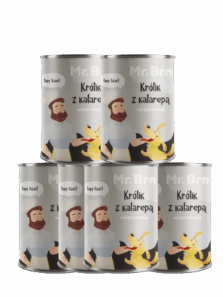 ZESTAW Monoproteinowa Karma mokra - Królik z Kalarepą 6x400 g