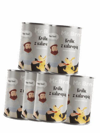 ZESTAW Monoproteinowa Karma mokra - Królik z Kalarepą 6x400 g