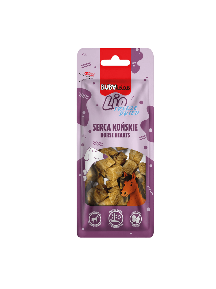 BUBAlicious LIO – Liofilizowane Serca Końskie 35 g