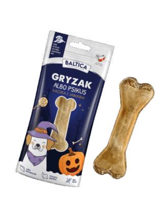 Kość Halloween z Kaczką i Jabłkiem – Naturalny Gryzak dla Psa, 12 cm