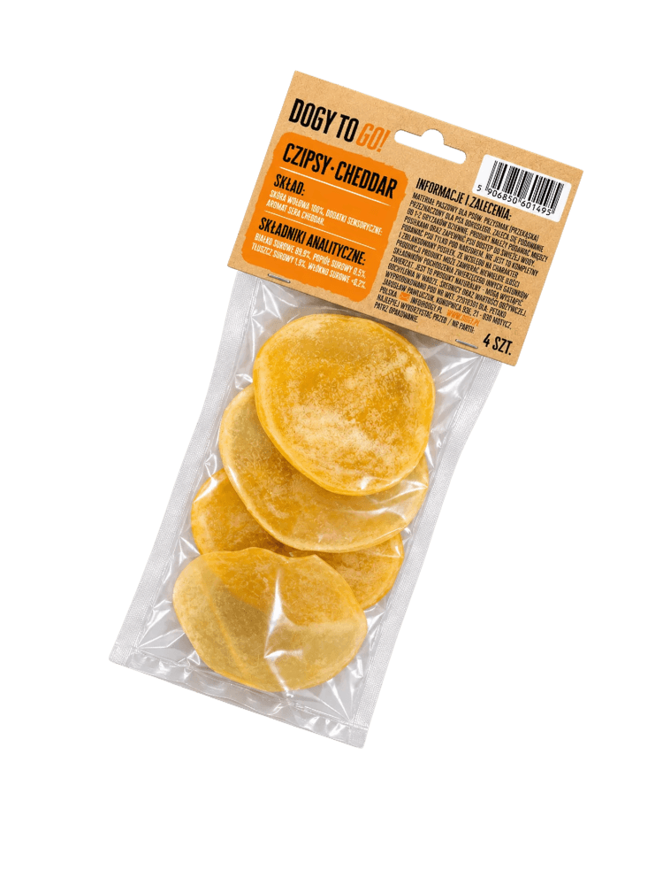 DOGY TO GO! – Czipsy Cheddar, 4 szt