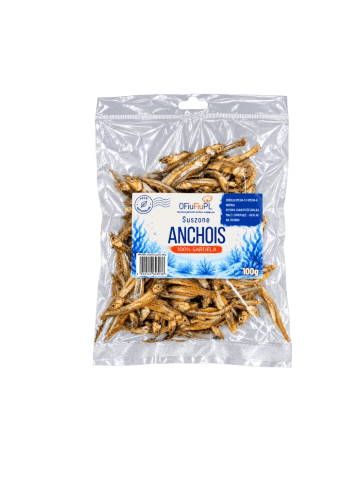 Suszone ANCHOIS dla Psa – Naturalny Rybny Przysmak 100 g