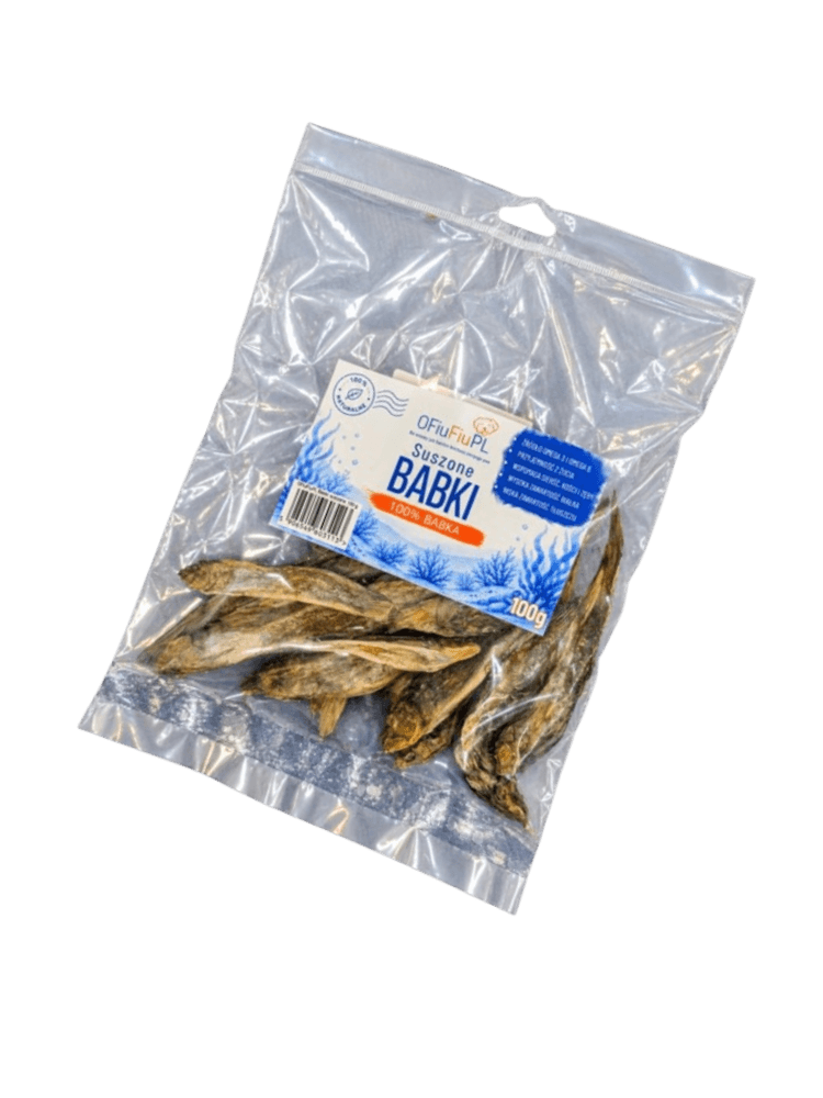 Suszone BABKI dla Psa  – Naturalny Rybny Gryzak 100 g