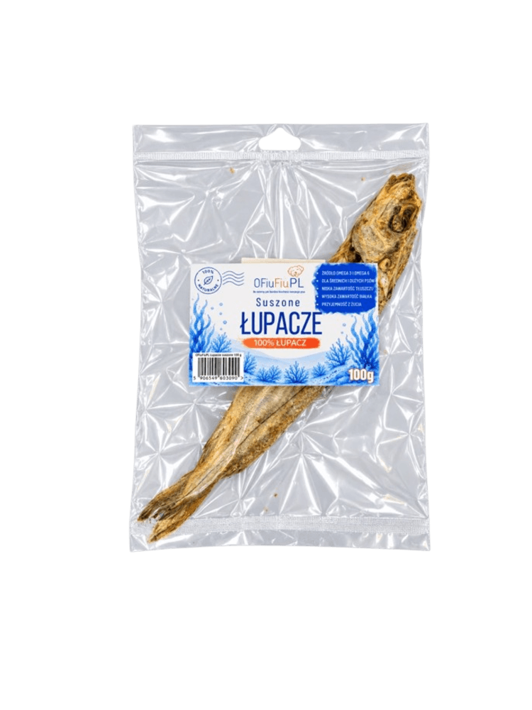 Suszone ŁUPACZE dla Psa – Naturalny Duży Gryzak Rybny 100 g