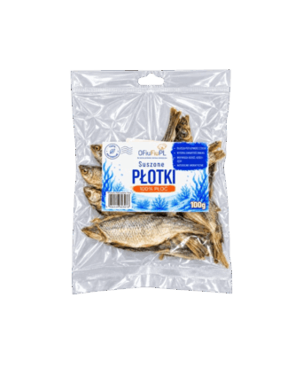 Suszone PŁOTKI dla Psa – Naturalny Chrupiący Przysmak Rybny 100 g