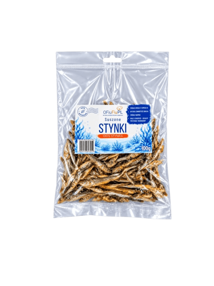 Suszone STYNKI dla Psa – Naturalne Chrupiące Smaczki Treningowe 100 g