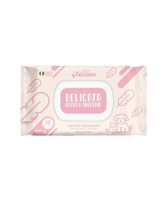 Delicate Wipes – Nawilżane Chusteczki do Higieny Oczu i Uszu dla Psa i Kota, 20 szt.