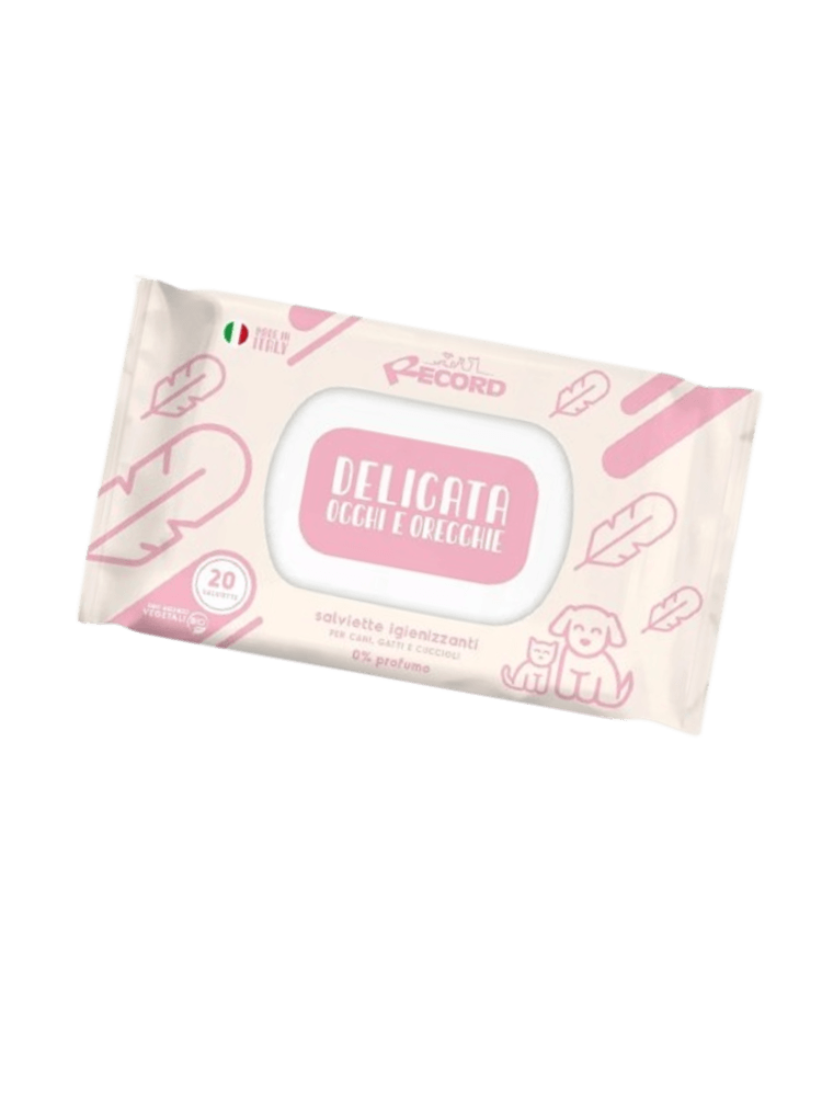 Delicate Wipes – Nawilżane Chusteczki do Higieny Oczu i Uszu dla Psa i Kota, 20 szt.