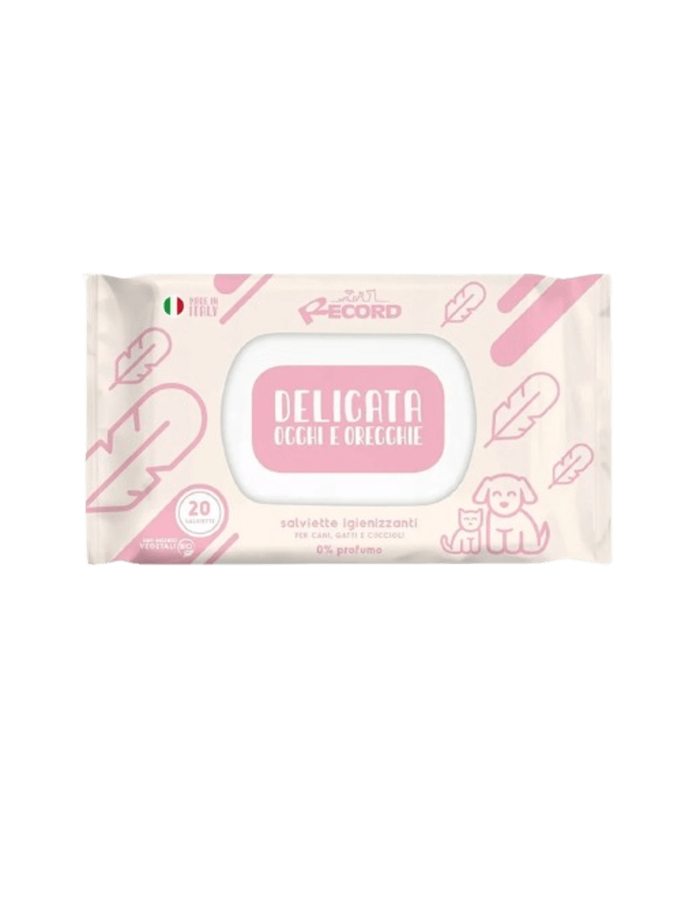 Delicate Wipes – Nawilżane Chusteczki do Higieny Oczu i Uszu dla Psa i Kota, 20 szt.