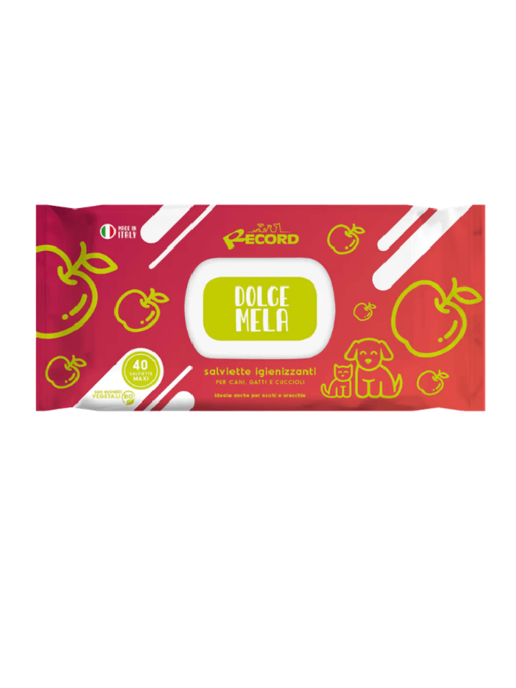Sweet Apple Wipes – Nawilżane Chusteczki o Zapachu Jabłka dla Psa i Kota, 40 szt.