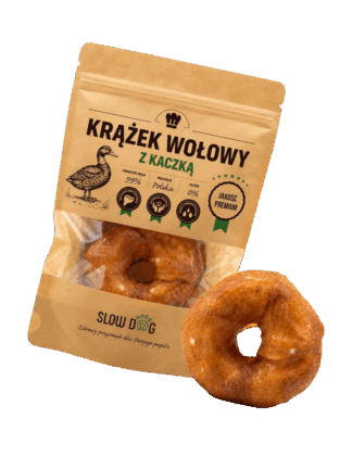 Krążek Wołowy Owinięty Kaczką 11 cm - Aromatyczny Gryzak dla Psa