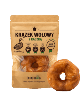 Krążek Wołowy Owinięty Kaczką 11 cm - Aromatyczny Gryzak dla Psa