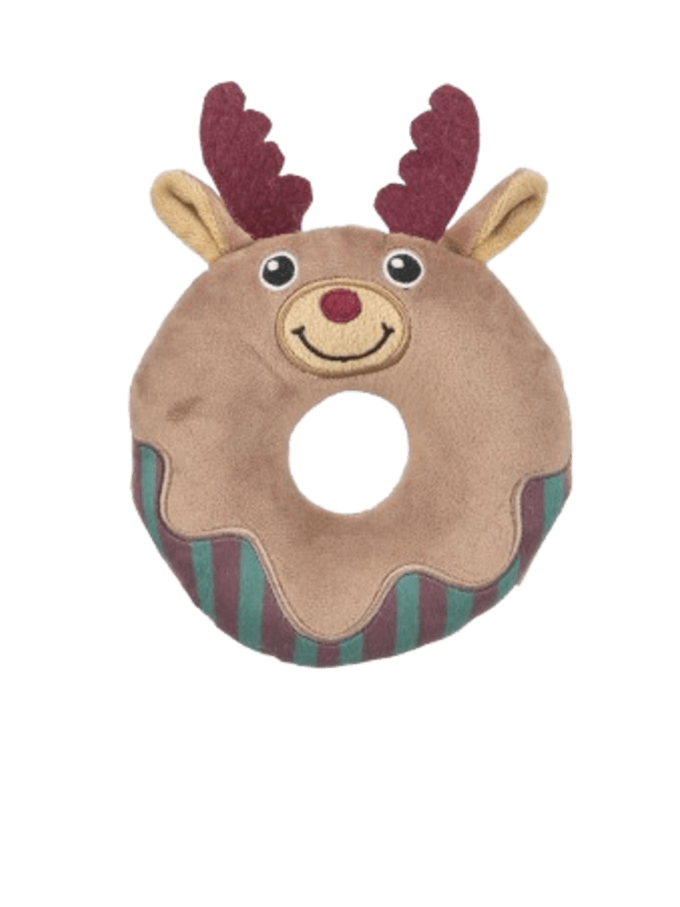 Xmas Donut Łoś –Świąteczna Zabawka dla psa, 14 cm