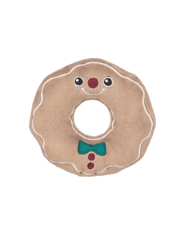 Xmas Mr. Donut - Pluszowy Świąteczny Pączek dla Psa, 10 cm