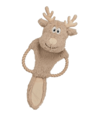 Xmas Renifer ze Sznurem - Interaktywna Zabawka Sensoryczna dla Psa, 47 cm